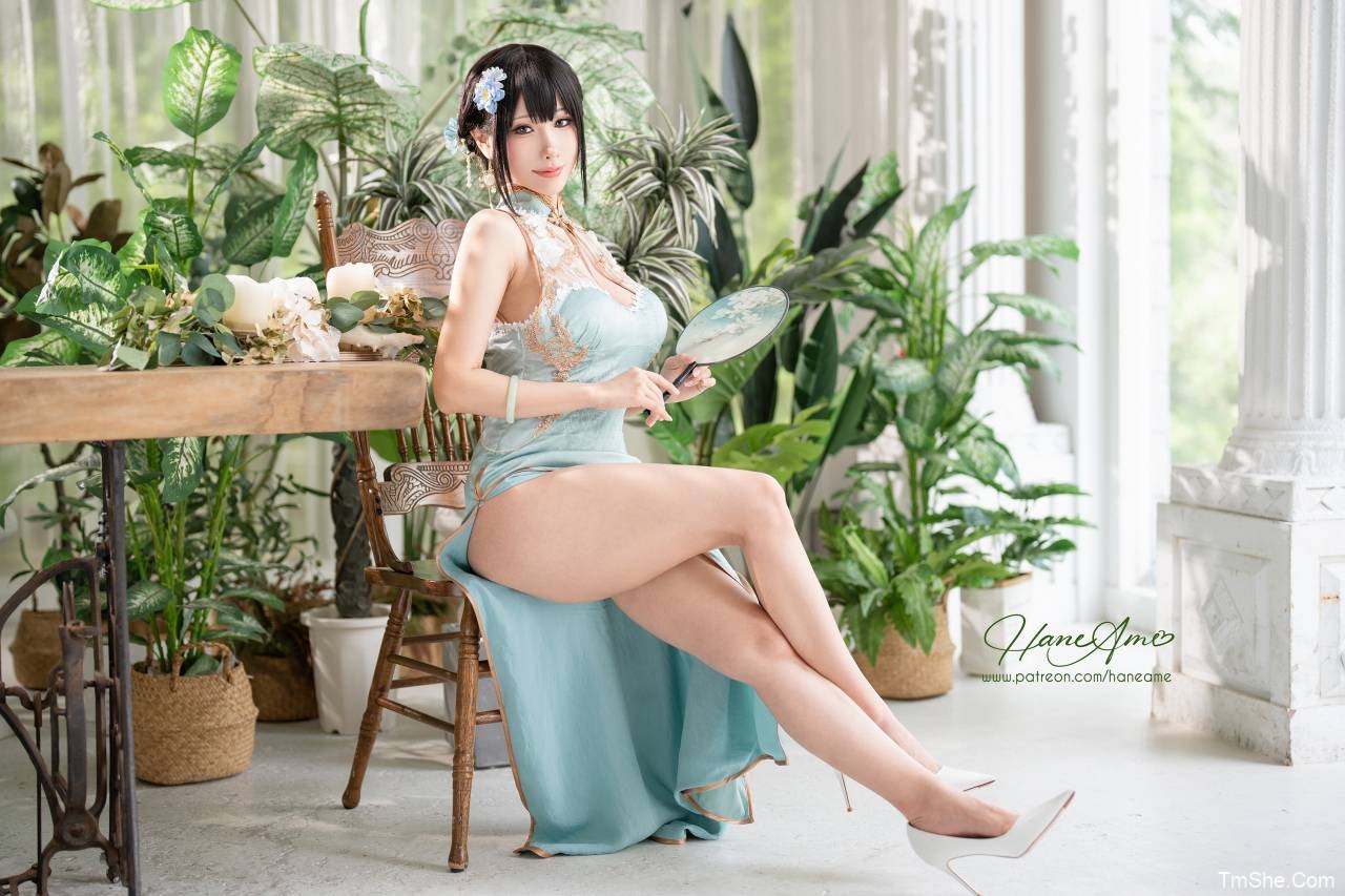 「雨波_HaneAme」Original Jade Qipao – 绿韵旗袍(30P/240MB)