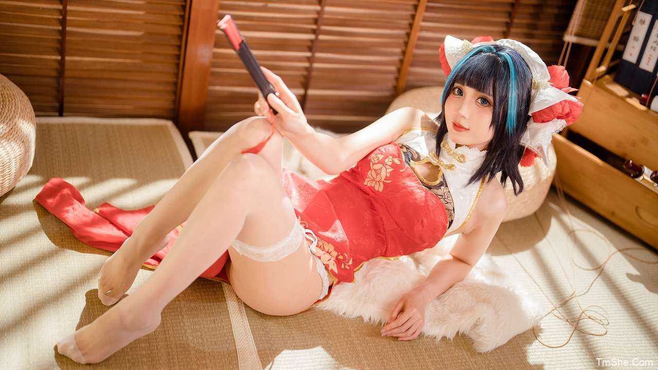 「思涼poi」绘画素材 – 柴郡红旗袍(30P/566MB)