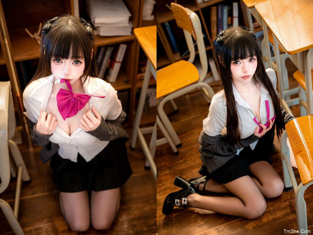 「COSER小梦酱」摄影素材 – 课桌紧身JK(31P/439MB)