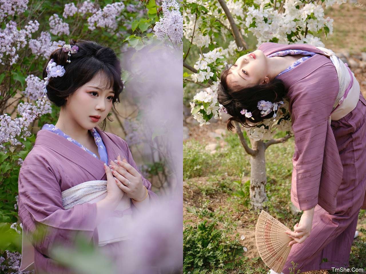 「皮皮奶可可爱了」摄影作品 – 紫和服(33P/1.22GB)