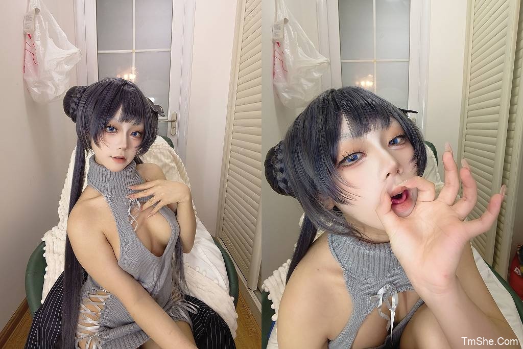 「冥海水母」私人定制 – 妃咲露背毛衣&旗袍(61P/1V/590MB)