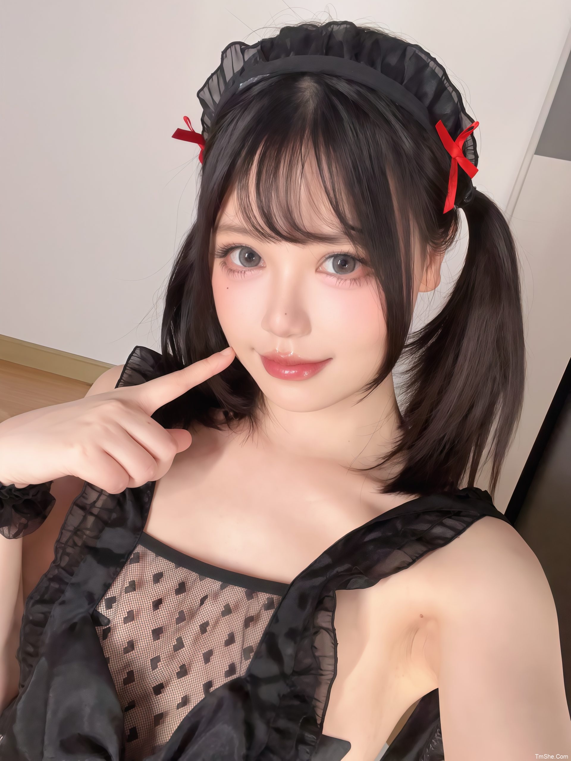 「颜值博主」星黛鹿鹿 – 舰长 黑纱围裙(47P/138MB)